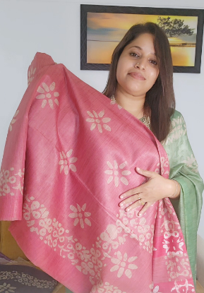 Picture of Semi Tusser Saree - Batik Print 