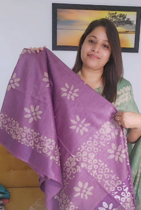 Picture of Semi Tusser Saree - Batik Print